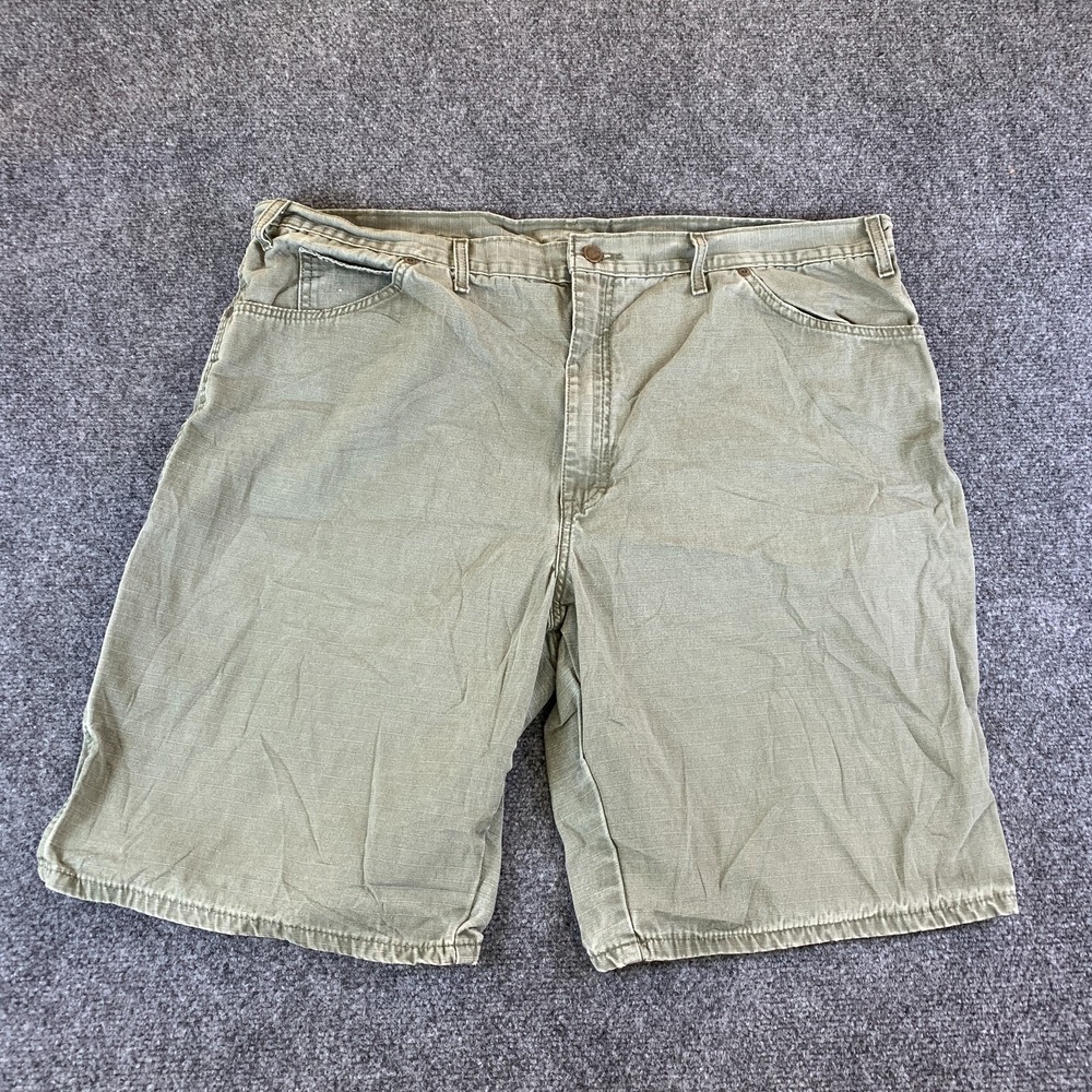 Dickies Carpenter Shorts Mens 44 Olive Green Ripstop Cotton Relaxed Fit Pockets